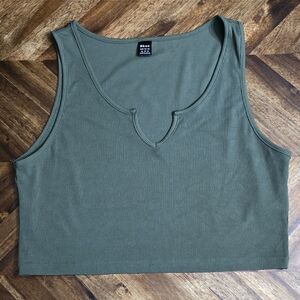 Ribbed Green Tank Top